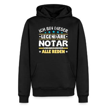 I'm that legendary notary - Men’s Premium Organic Hoodie - black - Front - Nico (187cm)