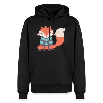 Renard doux avec Ringelpulli - Sweat à capuche Premium bio Homme - noir - Devant - Nico (187cm)