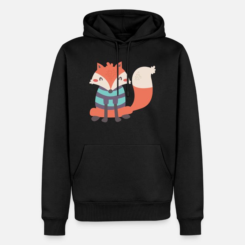 Renard doux avec Ringelpulli - Sweat à capuche Premium bio Homme - noir