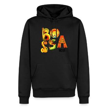 Bossa nova - Sweat à capuche Premium bio Homme - noir - Devant - Nico (187cm)