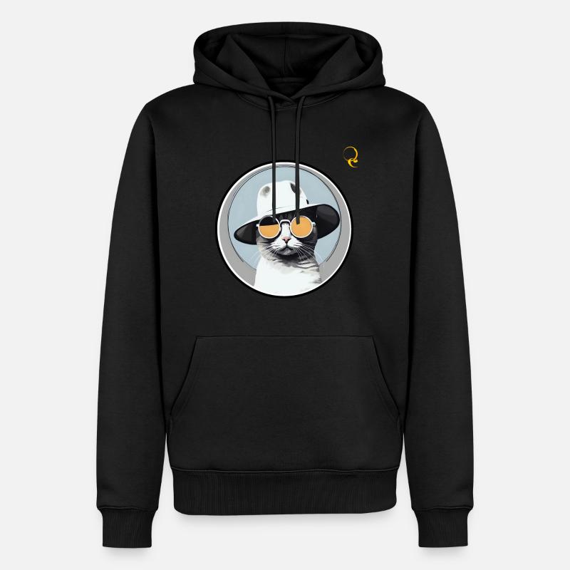 STILVOLLE KATZE - Männer Premium Bio Hoodie - Schwarz