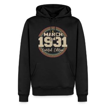Awesome seit März 1931 Geburtstag 1931 Geschenk - Männer Premium Bio Hoodie - Schwarz - Vorne - Nico (187cm)