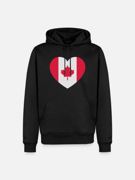canada_2color - Männer Premium Bio Hoodie - Schwarz