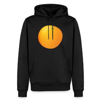 Orange - Men’s Premium Organic Hoodie - black - Front - Nico (187cm)