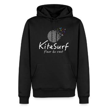 Kitesurf fleur du vent - Sweat à capuche Premium bio Homme - noir - Devant - Nico (187cm)