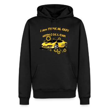 I am Typical guy with cool car - Men’s Premium Organic Hoodie - black - Front - Nico (187cm)