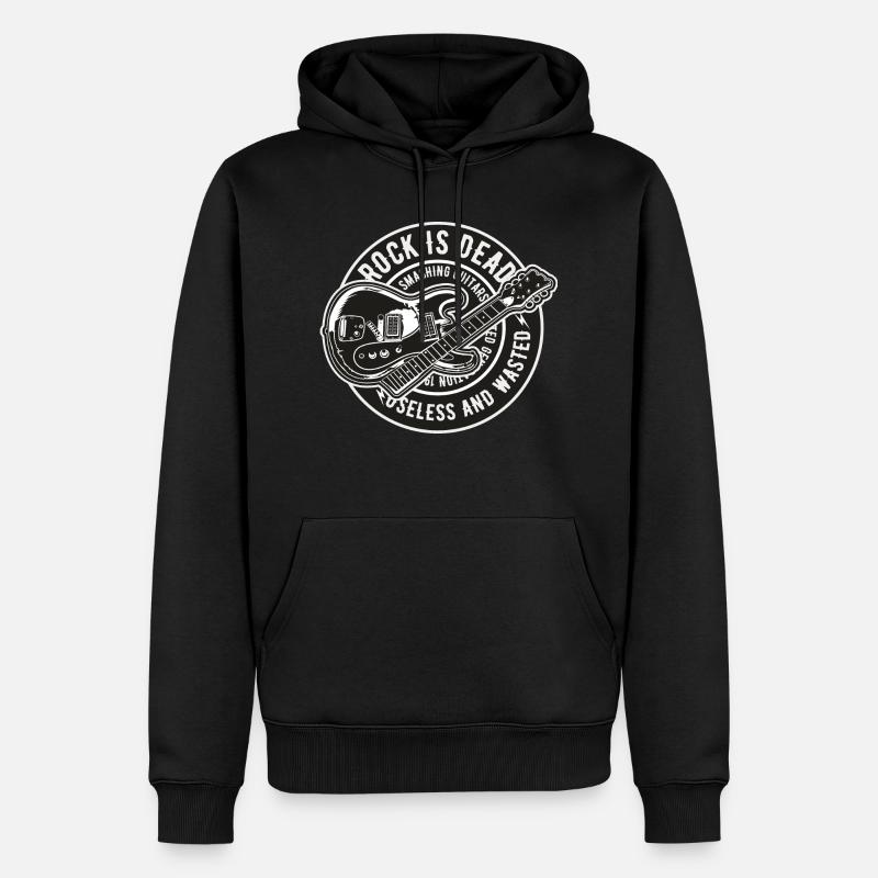 Rock Is Dead - Männer Premium Bio Hoodie - Schwarz