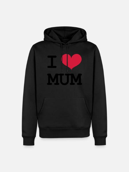 I Love Mum - Men’s Premium Organic Hoodie - black
