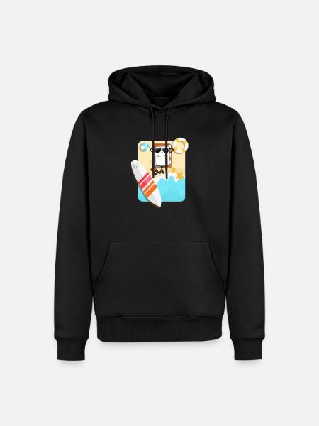 Surfing Sushi on The Beach - Men’s Premium Organic Hoodie - black