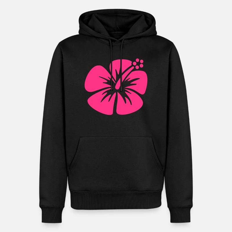 Hibiscus - Sweat à capuche Premium bio Homme - noir