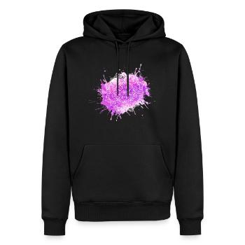 Mandala - Lila - Männer Premium Bio Hoodie - Schwarz - Vorne - Nico (187cm)