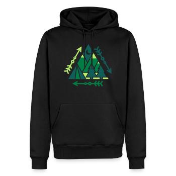 Outdoor-Muster (Dreiecke) - Männer Premium Bio Hoodie - Schwarz - Vorne - Nico (187cm)