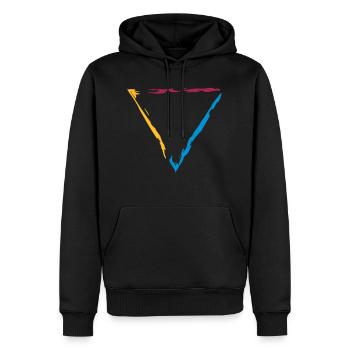 bordure colorée triangle bordure décorative cool des - Sweat à capuche Premium bio Homme - noir - Devant - Nico (187cm)