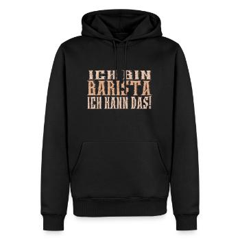 Ich bin Barista - Männer Premium Bio Hoodie - Schwarz - Vorne - Nico (187cm)