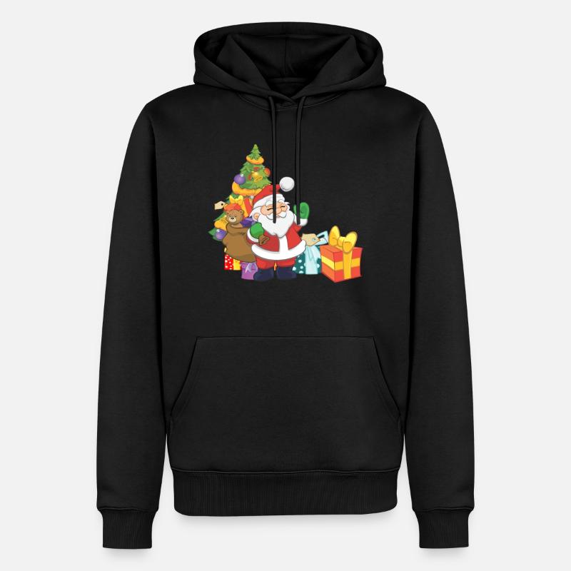 Weihnachtsmann - Männer Premium Bio Hoodie - Schwarz