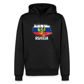 Drapeau russe pour un fan de Russie - Sweat à capuche Premium bio Homme - noir - Devant - Nico (187cm)