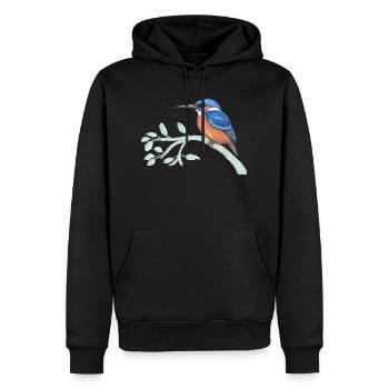 Le martin-pêcheur - Sweat à capuche Premium bio Homme - noir - Devant - Nico (187cm)