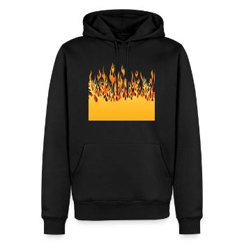 fire flame flame wall - Men’s Premium Organic Hoodie - black - Front - Nico (187cm)