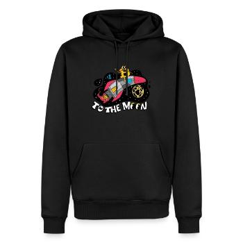 To The Moon Bitcoin - Men’s Premium Organic Hoodie - black - Front - Nico (187cm)