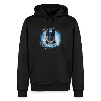 Samojede, Akita, Husky,chien, race de chien, graffiti - Sweat à capuche Premium bio Homme - noir - Devant - Nico (187cm)