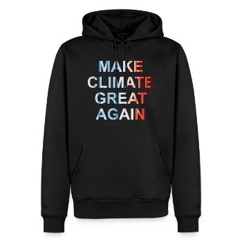 Make climate great again - Männer Premium Bio Hoodie - Schwarz - Vorne - Nico (187cm)