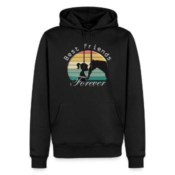 Best Friends forever - Amour des chevaux - Sweat à capuche Premium bio Homme - noir - Devant - Nico (187cm)