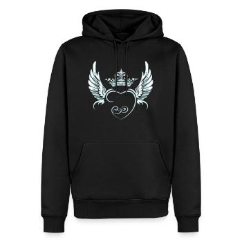 Angel-Wings-Angels-Wings-Petit Ange-Wing-Fly - Sweat à capuche Premium bio Homme - noir - Devant - Nico (187cm)