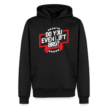 Do you even lift bro? - Sweat à capuche Premium bio Homme - noir - Devant - Nico (187cm)