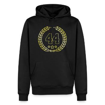 44 Zahl Kranz - Männer Premium Bio Hoodie - Schwarz - Vorne - Nico (187cm)