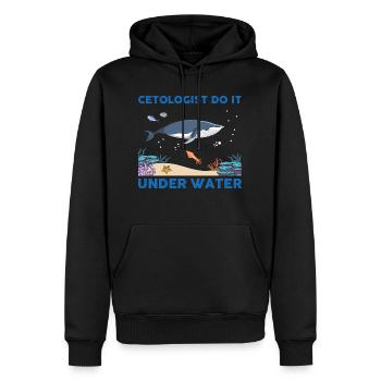 Diving Diver Scientist Cetology Cetologist - Men’s Premium Organic Hoodie - black - Front - Nico (187cm)