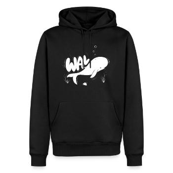 Wal - Männer Premium Bio Hoodie - Schwarz - Vorne - Nico (187cm)