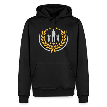 Lorbeerkranz Vater 2 Töchter - Männer Premium Bio Hoodie - Schwarz - Vorne - Nico (187cm)