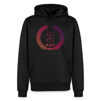 Couronne à 3 chiffres - Sweat à capuche Premium bio Homme - noir - Devant - Nico (187cm)