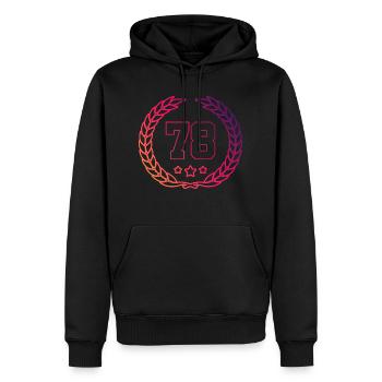 78 Couronne numérique - Sweat à capuche Premium bio Homme - noir - Devant - Nico (187cm)
