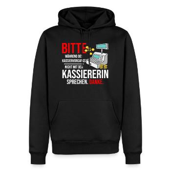 Während Kassiervorgang Nicht Kassiererin Sprechen - Männer Premium Bio Hoodie - Schwarz - Vorne - Nico (187cm)