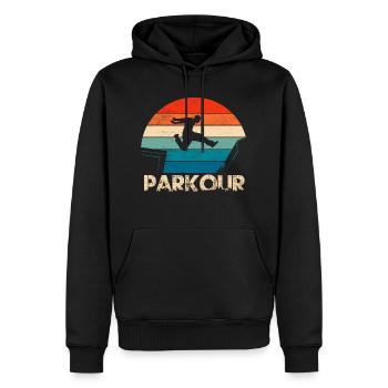 Parkour Traceur Free Running - Männer Premium Bio Hoodie - Schwarz - Vorne - Nico (187cm)