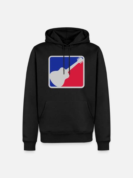 Red Blue Guitarist Guitar - Men’s Premium Organic Hoodie - black