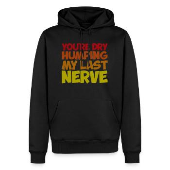 Tu es à sec en train de fredonner mon dernier nerf - Sweat à capuche Premium bio Homme - noir - Devant - Nico (187cm)