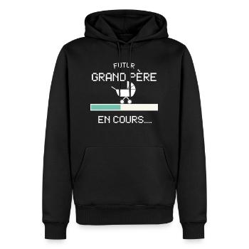 Futur Grand Prère pour Futur Papy Naissance Bébe - Men’s Premium Organic Hoodie - black - Front - Nico (187cm)
