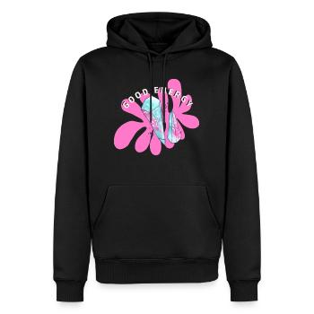 Good energy - Männer Premium Bio Hoodie - Schwarz - Vorne - Nico (187cm)