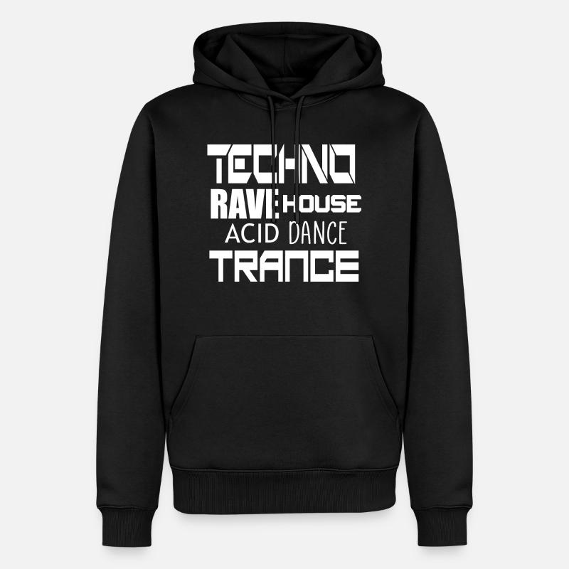 danse techno trance - Sweat à capuche Premium bio Homme - noir