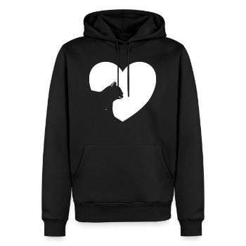 Katzenherz ich liebe Katzen Katze Herz Geschenk - Männer Premium Bio Hoodie - Schwarz - Vorne - Nico (187cm)