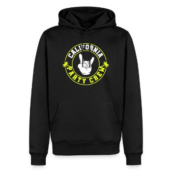 Équipage de fête en Californie - Sweat à capuche Premium bio Homme - noir - Devant - Nico (187cm)