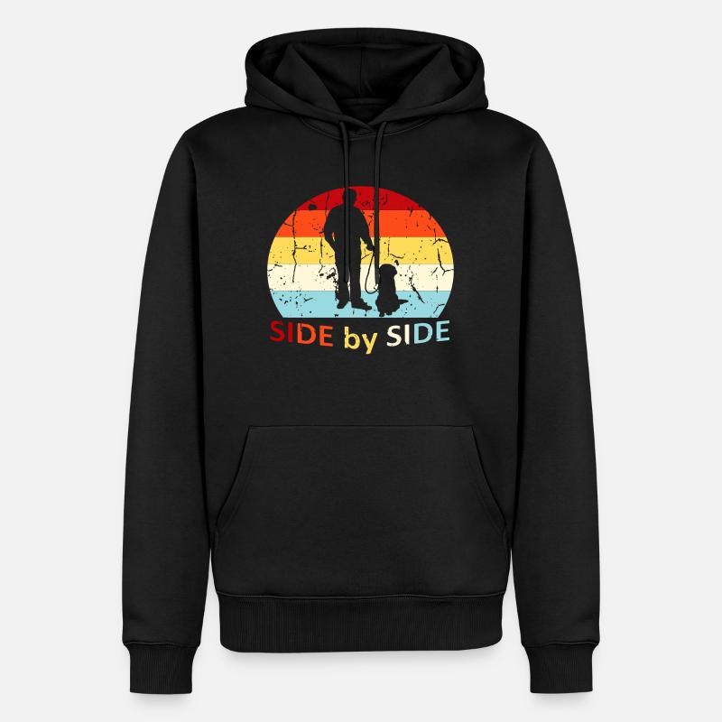 Side by Side - Männer Premium Bio Hoodie - Schwarz
