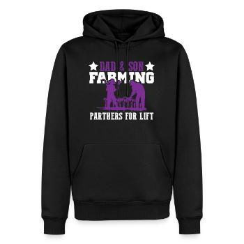 vater sohn farmer - Männer Premium Bio Hoodie - Schwarz - Vorne - Nico (187cm)