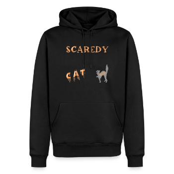 Halloween chat effrayé d'Halloween - Sweat à capuche Premium bio Homme - noir - Devant - Nico (187cm)