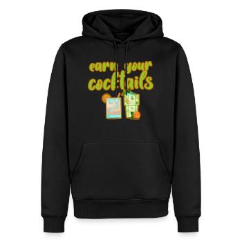 Gagnez vos cocktails 4 - Sweat à capuche Premium bio Homme - noir - Devant - Nico (187cm)