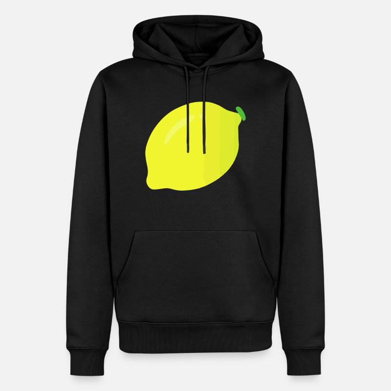 Idée cadeau d’illustration de citron - Sweat à capuche Premium bio Homme - noir