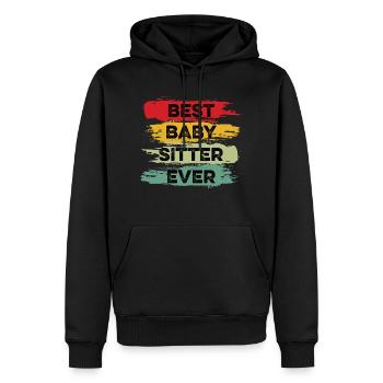 Best Babysitter Ever Dedicated Work - Men’s Premium Organic Hoodie - black - Front - Nico (187cm)