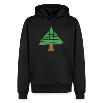 Tannenbaum - Männer Premium Bio Hoodie - Schwarz - Vorne - Nico (187cm)